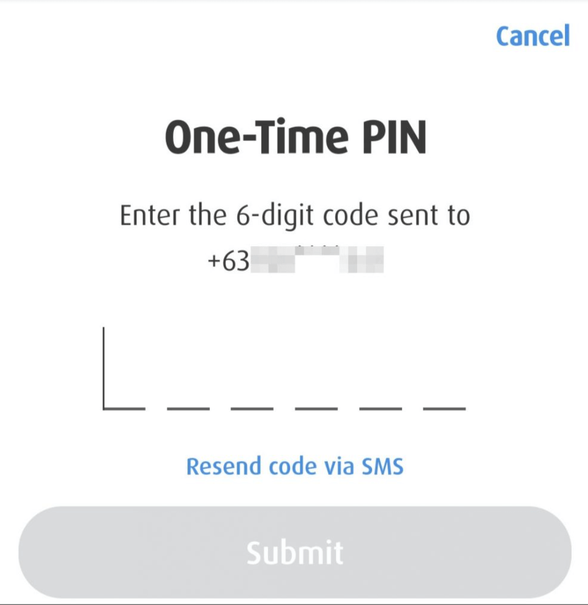 one time pin