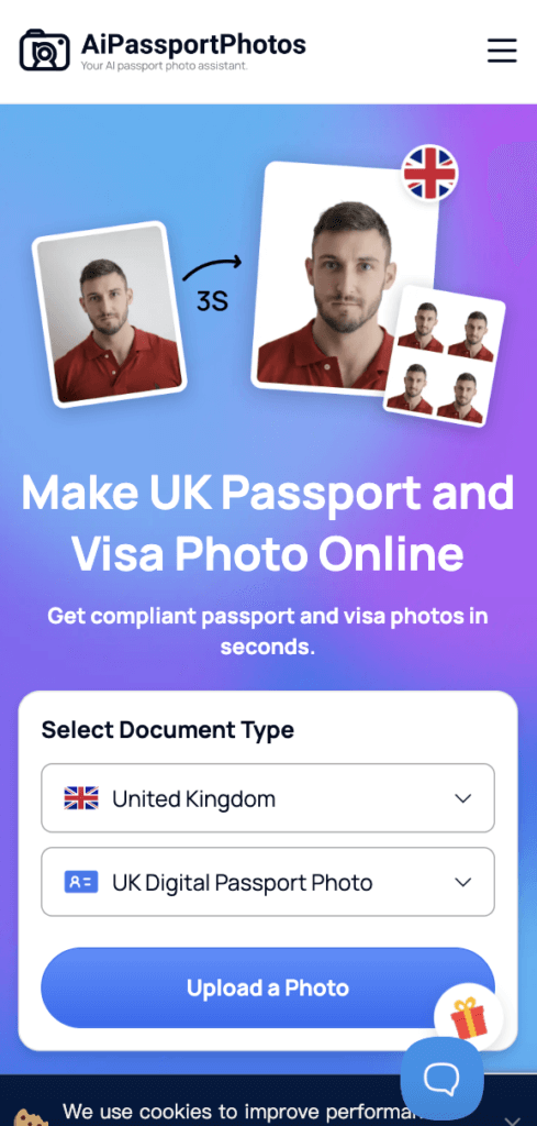 make uk passport and visa photo online