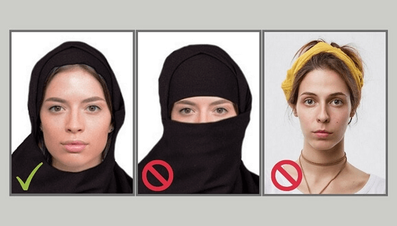 headband in passport photo