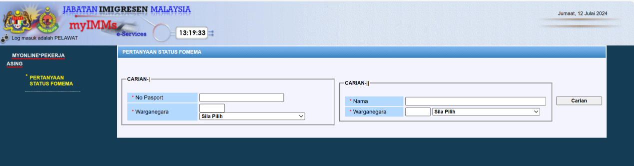 visa information page of MyIMMs portal