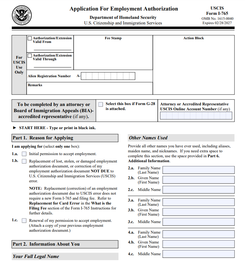 Form I-765