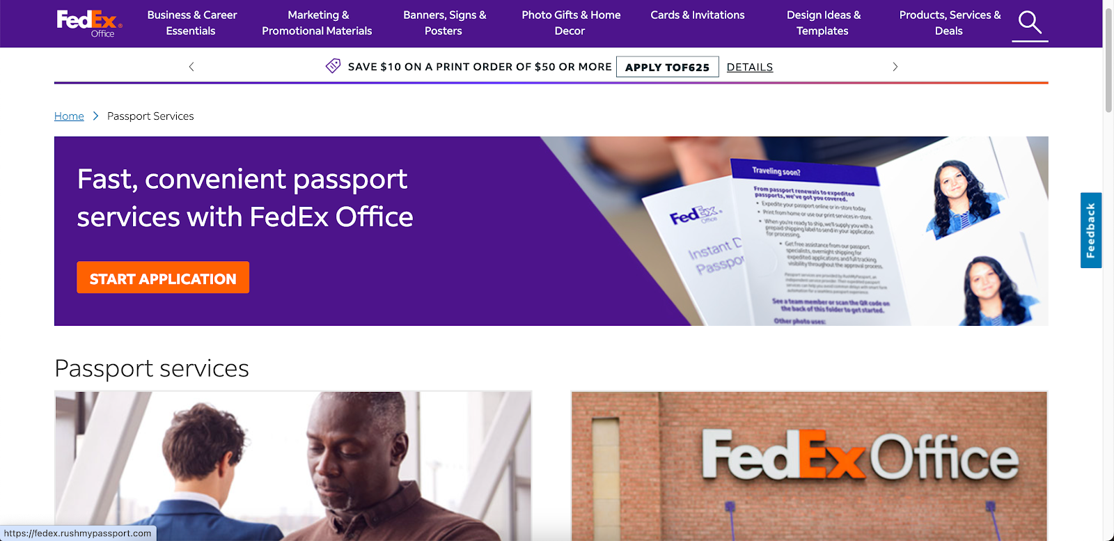 Start application on FedEx