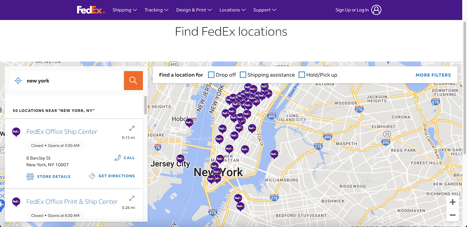 Find FedEx locations