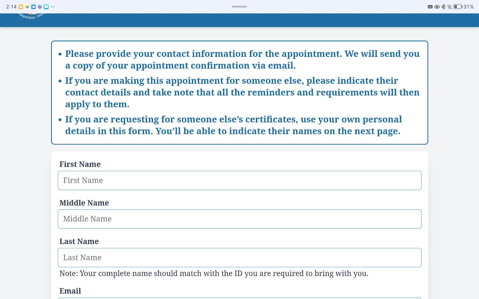 application form