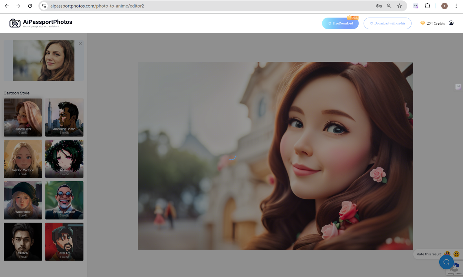 turn a picture into anime using Photo to Anime Converter