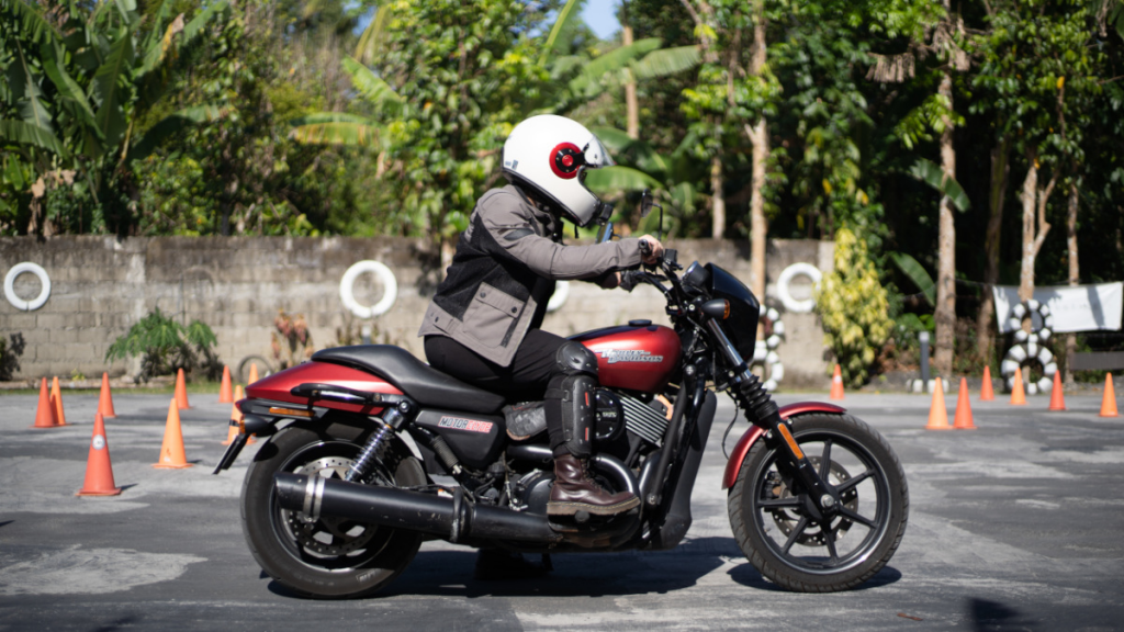 a man riding a motorcycle