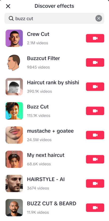 TikTok Buzz Cut Filter