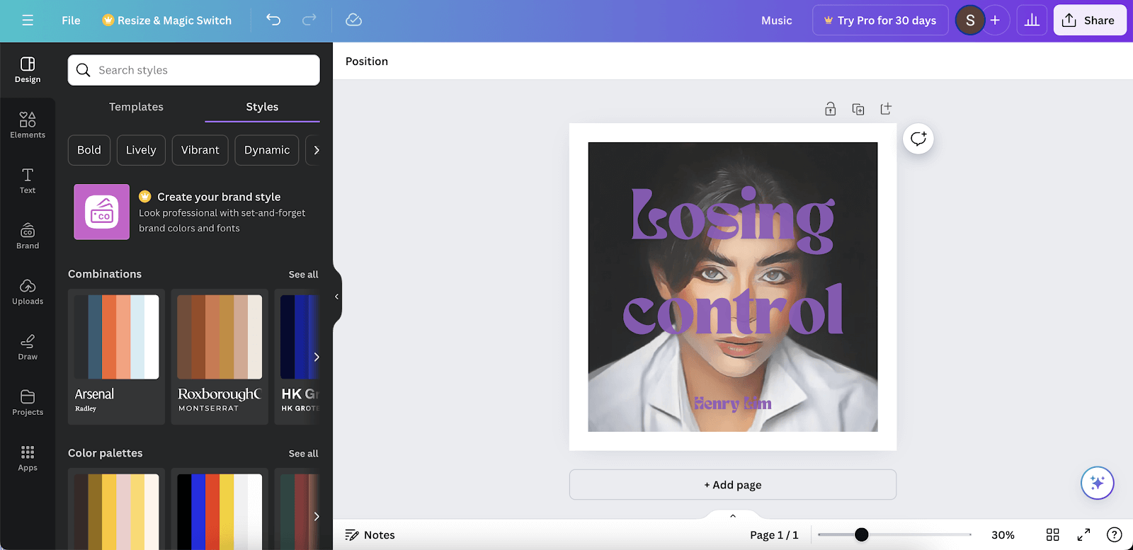 edit pictures on Canva