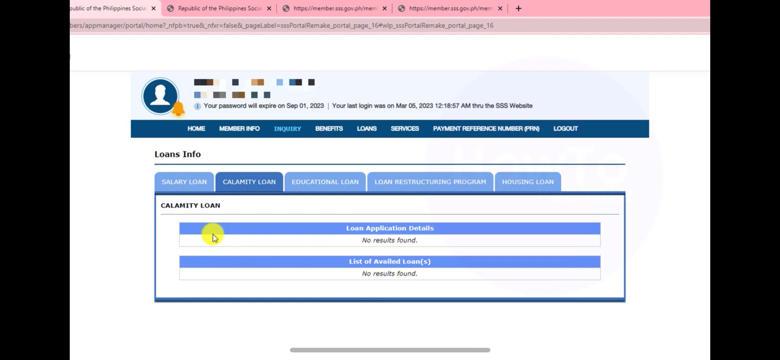 SSS Calamity Loan status online