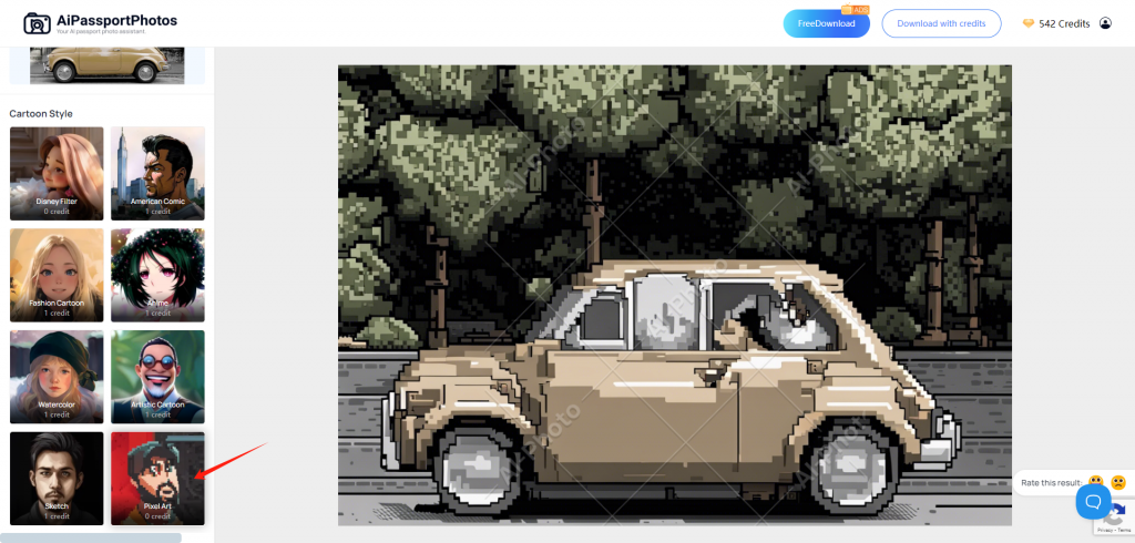 turn photo into pixel art online