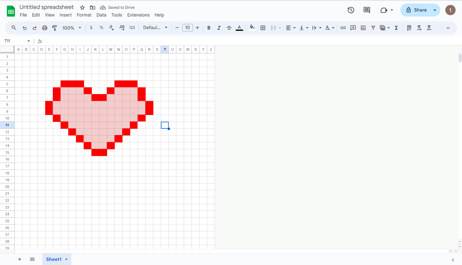 make pixel art on Google Sheet