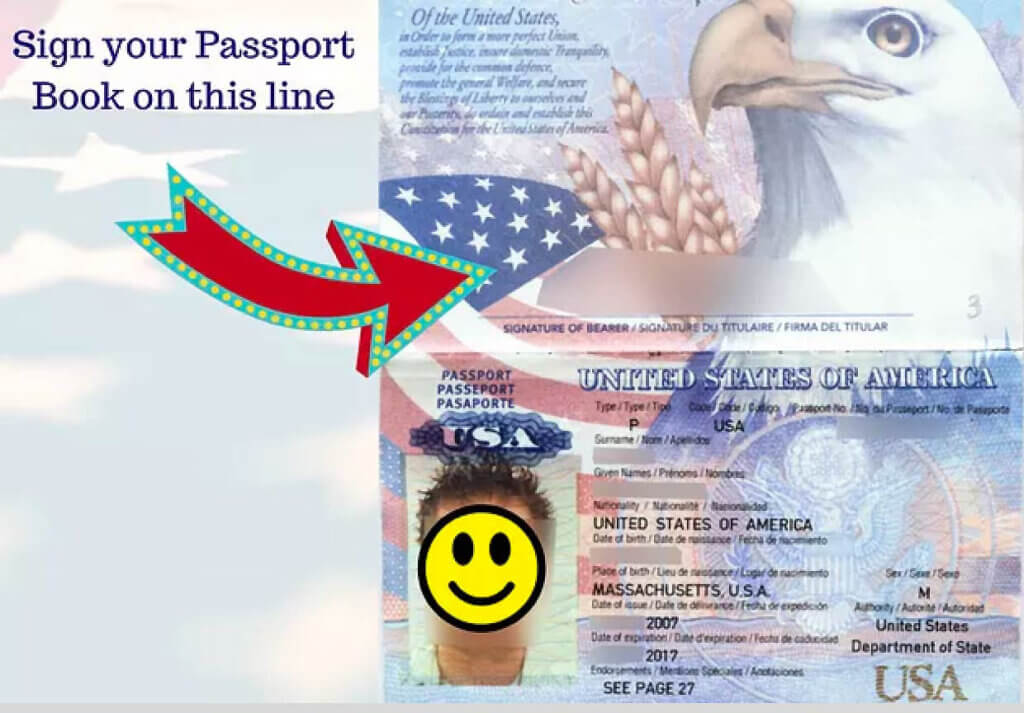 position to sign on a us passport