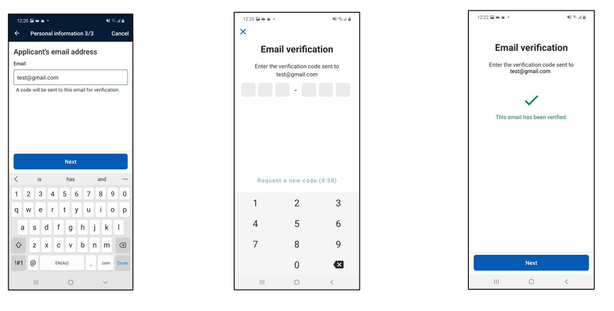 provide your email address for verification