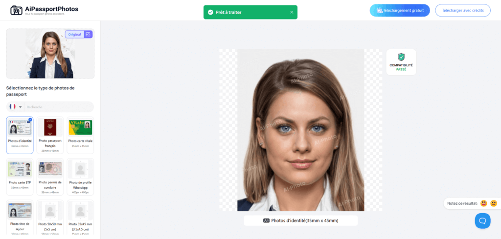 resize french passport photos online free