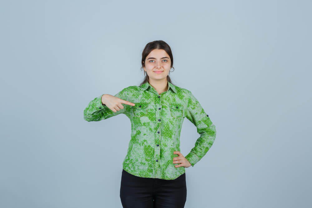 woman in white shirt