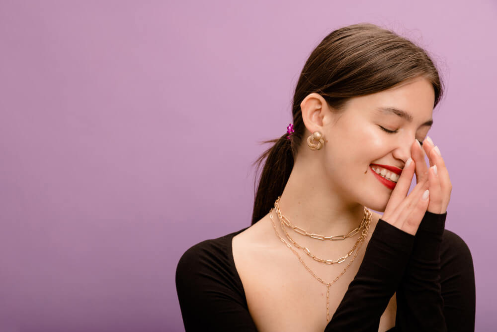 woman wearing earrings