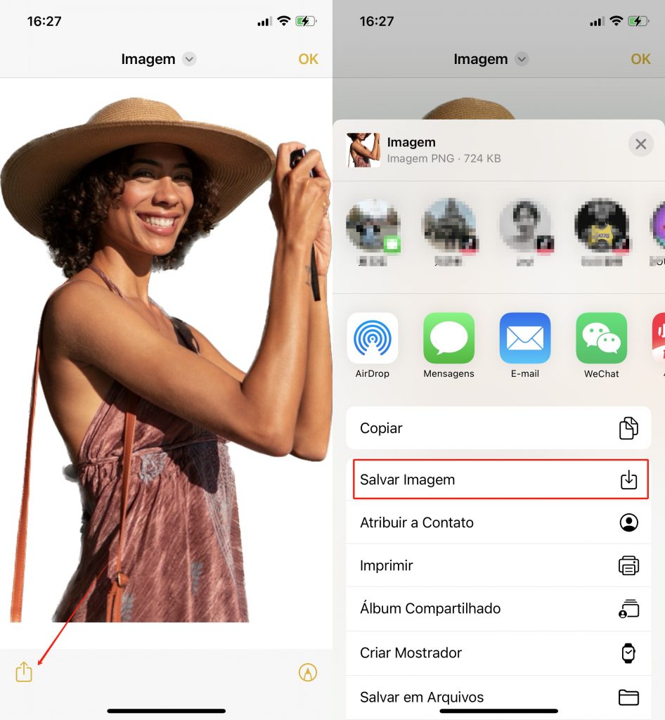salve a imagem no iPhone Notes e compartilhe