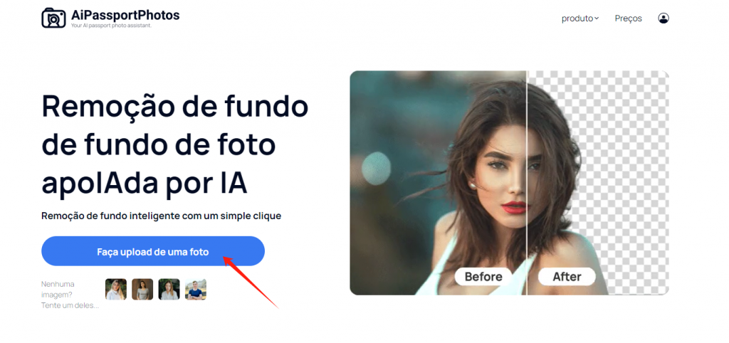 fazer upload da foto para o AI Background Remover