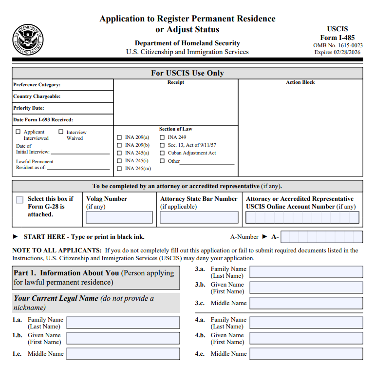 Formulário I-485
