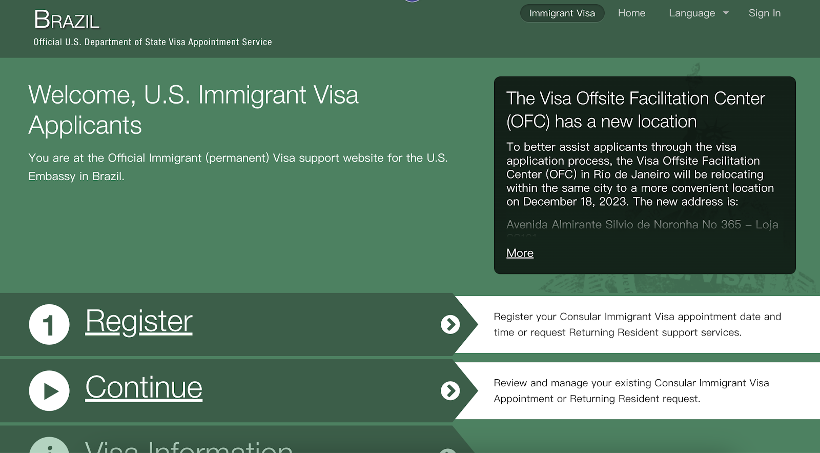 make an appointment for the Immigrant Visa Interview