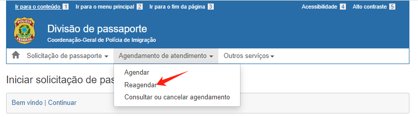 Reschedule Brazil passport appointments online