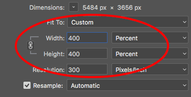 set image size on Photoshop