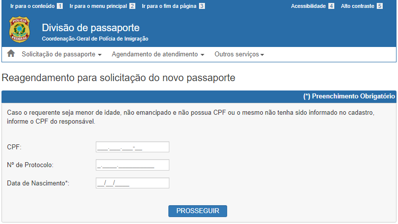 Reschedule Brazil passport appointments online