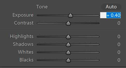 adjust exposure on lightroom