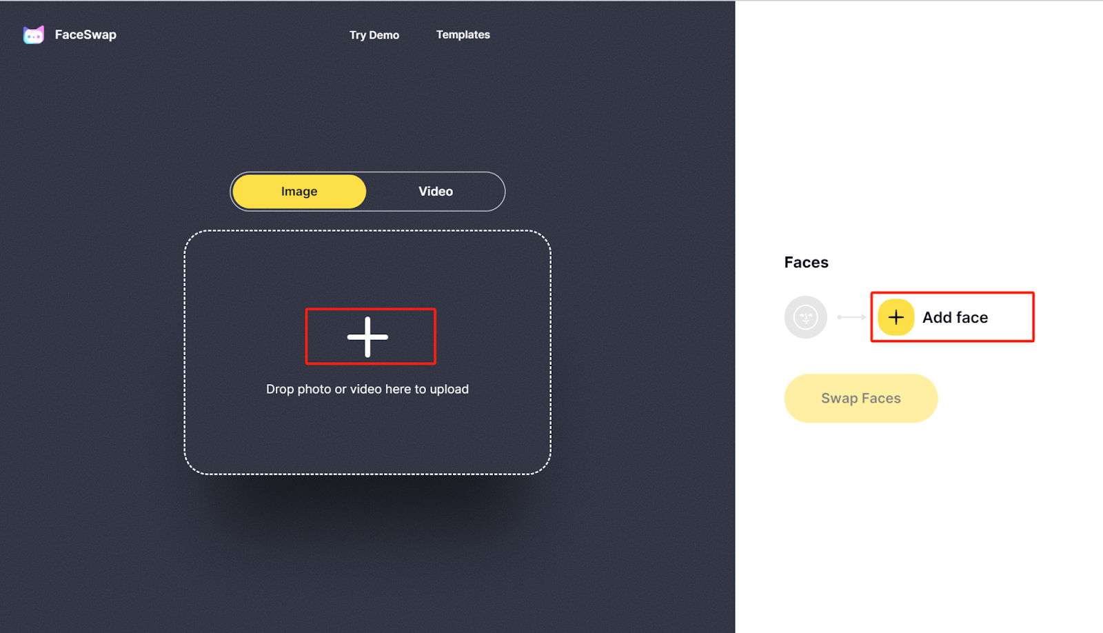 FaceSwap interface